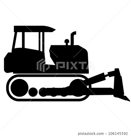 Crawler dozer tractor icon. Bulldozer sign. Crawler symbol. flat style. Crawler dozer tractor icon. Bulldozer sign. Crawler symbol. flat style. 106145592