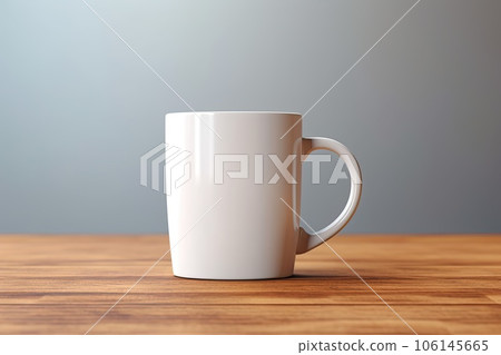 White blank mug mockup photo realistic illustration - Generative AI. White blank mug mockup photo realistic illustration - Generative AI. 106145665
