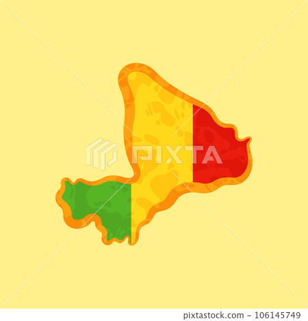 Mali - Map colored with the flag 106145749