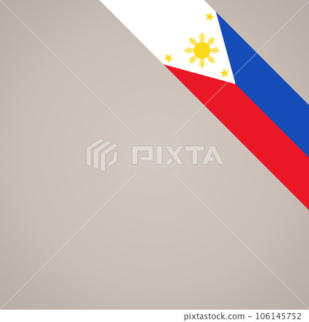 Corner ribbon flag of Philippines 106145752