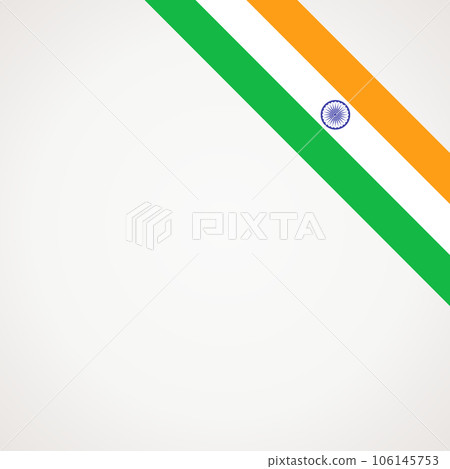 Corner ribbon flag of India Corner ribbon flag of India 106145753
