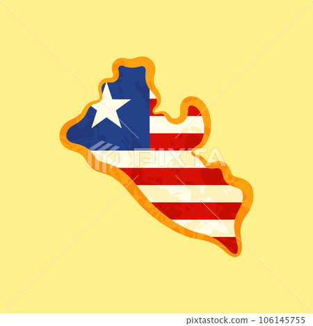 Liberia - Map colored with the flag Liberia - Map colored with the flag 106145755