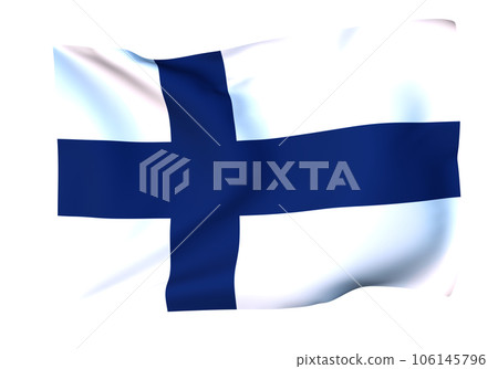 Finnish flag swaying in the wind Finnish flag swaying in the wind 106145796