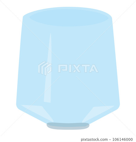 Cute transparent blue glass flower vase, jar. Isolated on white background, flat design, EPS10 vector 106146000