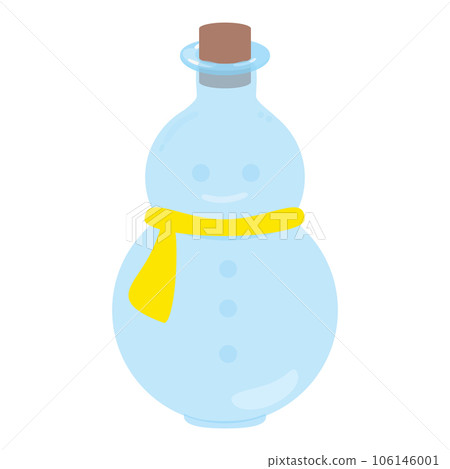 Cute transparent blue glass flower vase, jar with snowman design. Isolated on white background, flat design, EPS10 vector Cute transparent blue glass flower vase, jar with snowman design. Isolated on white background, flat design, EPS10 vector 106146001