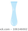 Cute transparent blue glass flower vase, jar. Isolated on white background, flat design, EPS10 vector 106146002