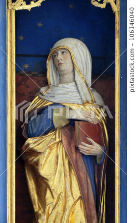 Saint Anne, altar in chapel Amorsbrunn in Amorbach, Forest of Odes Bavaria, Germany 106146040