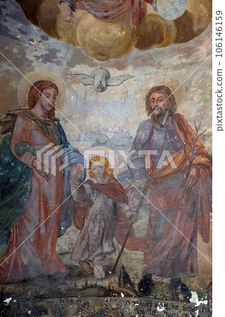 Holy Family, fresco in church of St. Leodegar in Lucerne, Switzerland Holy Family, fresco in church of St. Leodegar in Lucerne, Switzerland 106146159