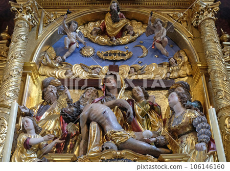 Mary with the body of Christ on her knees statue on the Soul Altar altar in the church of St. Leodegar in Lucerne, Switzerland 106146160