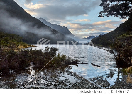 Scenic mounatin lakeside landscape in New Zealand Scenic mounatin lakeside landscape in New Zealand 106146557