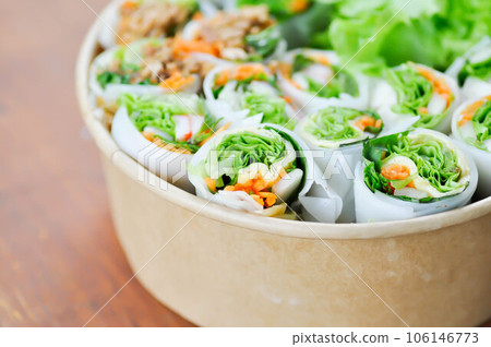 rice rolls, fresh rolls or vegetable rolls or pork rolls and sausage rolls rice rolls, fresh rolls or vegetable rolls or pork rolls and sausage rolls 106146773