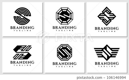 Geometric line company letter S logo design. Luxury business initial S logo. 106146994