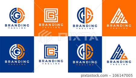 Modern line letter C C G CCG CGC GCC logo design. Digital initial CCG logo. Modern line letter C C G CCG CGC GCC logo design. Digital initial CCG logo. 106147005