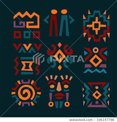 Abstract pattern in native African geometric art Abstract pattern in native African geometric art 106147796