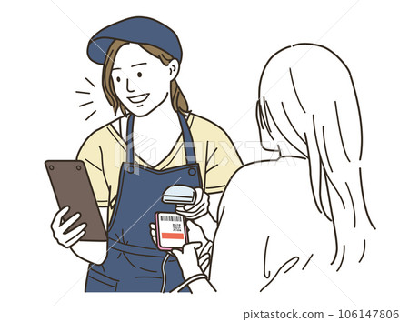 Image of cashless payment with smartphone 106147806