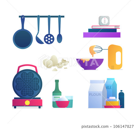 Kitchen tools isolated icons set. Kitchen tools isolated icons set. 106147827