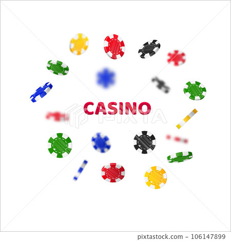 Chips multi-colored flying cartoon isolated Chips multi-colored flying cartoon isolated 106147899