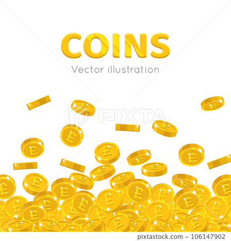 Rain gold pounds cartoon frame Rain gold pounds cartoon frame 106147902