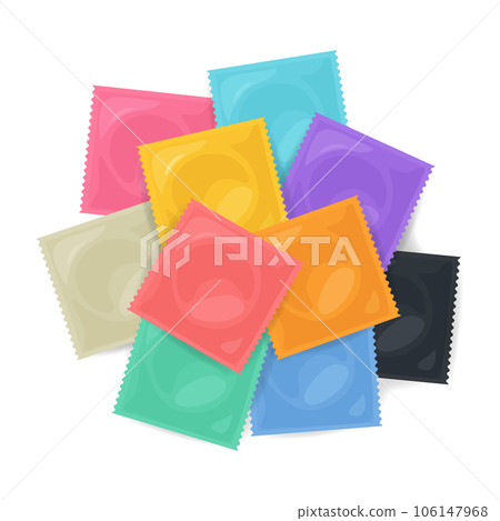 Vector Pile of Color Condoms 106147968
