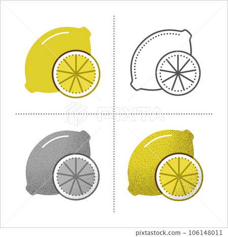 Set of vector lemon icons Set of vector lemon icons 106148011