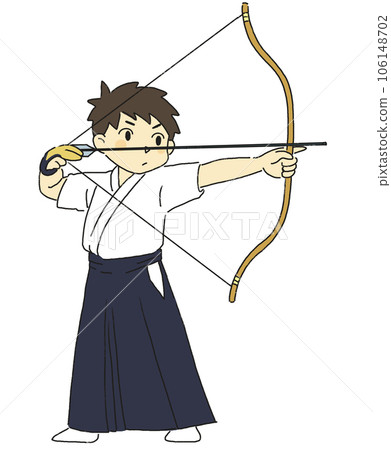 Archery club activities sports athletic club boy drawing a bow 106148702