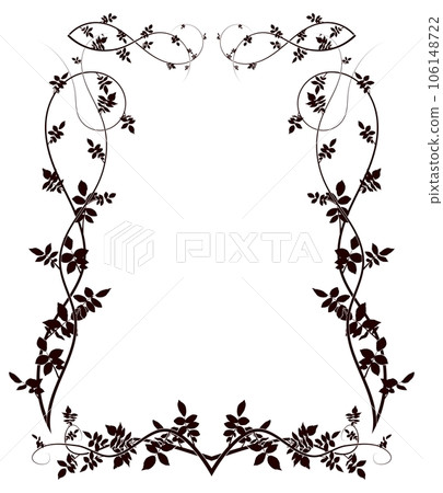 frame on white hawthorn decoration on paper decor 106148722