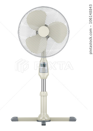 Standing Pedestal Electric Fan front view, 3D rendering 106148843