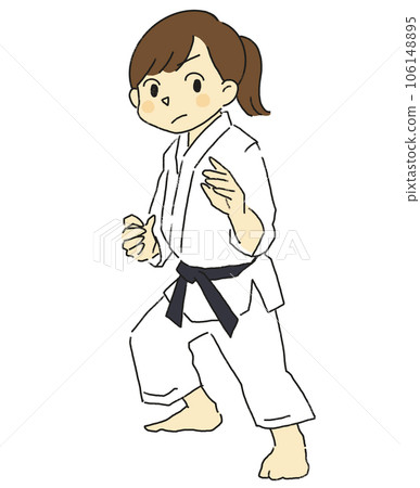 Judo club activities athletic club sports girl in judo uniform 106148895
