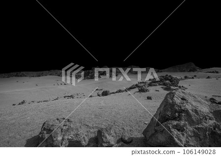 Black and white desert landscape of the Mars Planet Black and white desert landscape of the Mars Planet 106149028