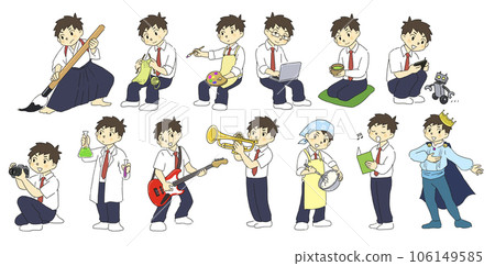 Club activities, cultural club, illustration set, boy Club activities, cultural club, illustration set, boy 106149585