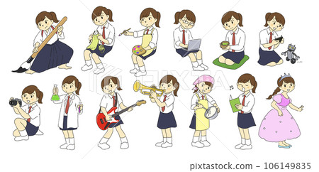 俱樂部活動、文化俱樂部、女孩、插圖集 106149835