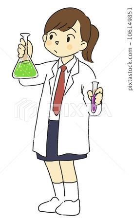 科學部、社團活動、文化部、穿白大褂的女孩做實驗 106149851