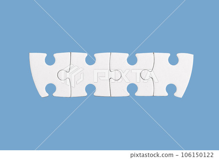 Completed puzzle row. Team work concept Completed puzzle row. Team work concept 106150122