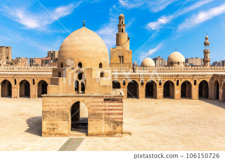 The Mosque of Ibn Tulun, view of ablution fountain, Cairo, Egypt The Mosque of Ibn Tulun, view of ablution fountain, Cairo, Egypt 106150726