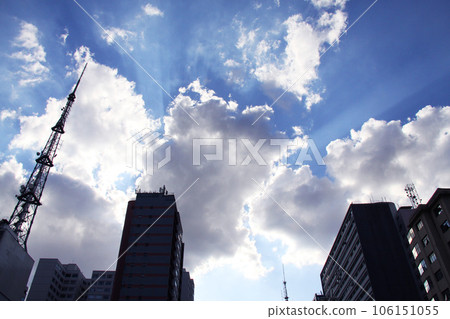 Sao Paulo's business district, blue sky and clouds Brazil Sao Paulo's business district, blue sky and clouds Brazil 106151055