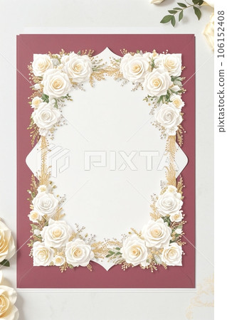 White rose picture frame and white rose frame 106152408