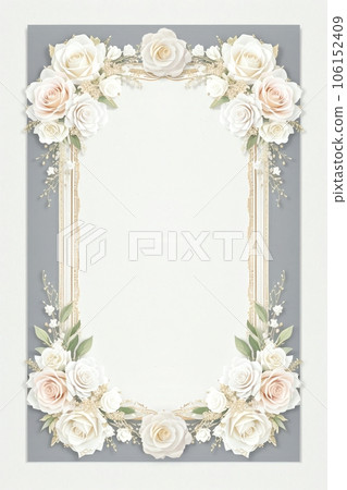 白玫瑰相框和白玫瑰相框 106152409