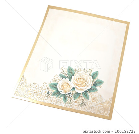 antique white rose card - Stock Illustration [106152722] - PIXTA