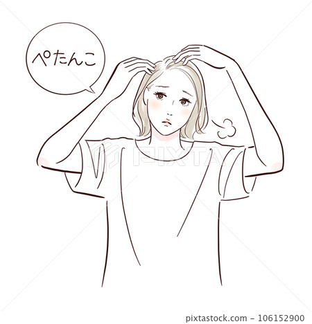 擔心頭髮扁平的中年婦女 106152900