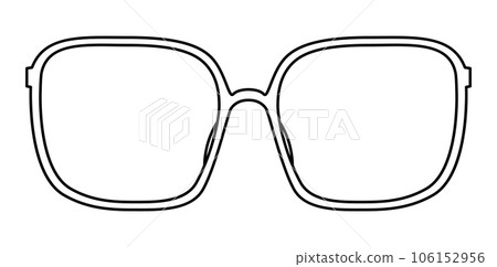 Gentleretro Square frame glasses fashion accessory illustration. Sunglass front view for Men, women, unisex silhouette 106152956