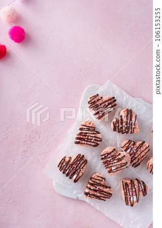 Heart shaped rice krispie treats for Valentine 106153255