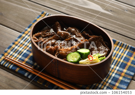 Japanese barbeque lunch box 106154053