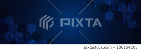 Abstract geometric background with a hexagon pattern. Hexagonal shape design elements for a banner or website header template 106154205