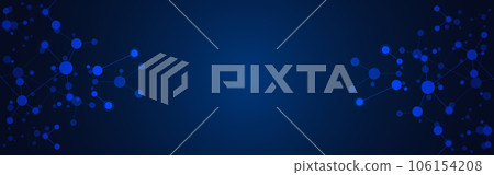 Illustration of molecular structure and genetic engineering, molecules DNA, neural network, scientific research. Abstract background for innovation technology, science, healthcare, and medicine 106154208