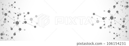 Illustration of molecular structure and genetic engineering, molecules DNA, neural network, scientific research. Abstract background for innovation technology, science, healthcare, and medicine 106154231