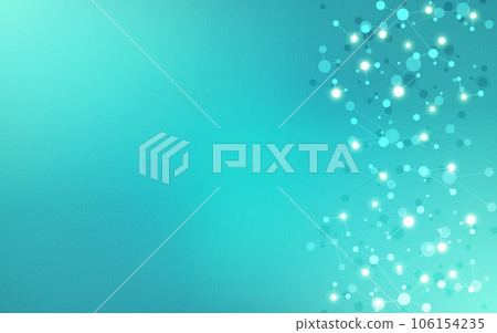 Illustration of molecular structure and genetic engineering, molecules DNA, neural network, scientific research. Abstract background for innovation technology, science, healthcare, and medicine Illustration of molecular structure and genetic engineering, molecules DNA, neural network, scientific research. Abstract background for innovation technology, science, healthcare, and medicine 106154235