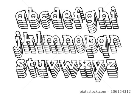 Versatile Collection of Stacked Alphabet Letters for Various Uses 106154312