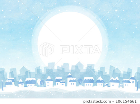 Background illustration of a snowy winter city Scenery of houses and buildings in the moonlight Background illustration of a snowy winter city Scenery of houses and buildings in the moonlight 106154661