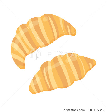 新鮮出爐的羊角麵包的插圖，帶有美味的棕色 106155352