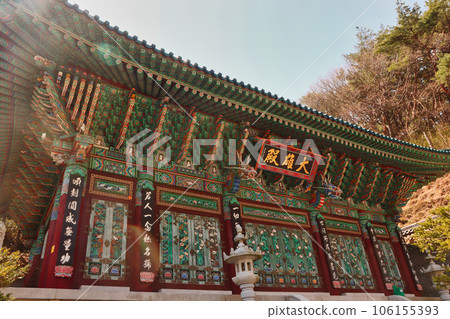Scenery of mahasa buddhist temple in Busan, South Korea, Asia Scenery of mahasa buddhist temple in Busan, South Korea, Asia 106155393